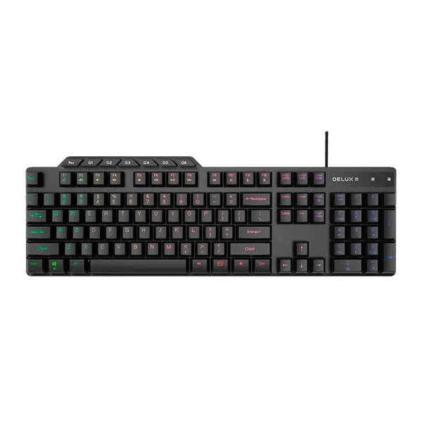 Teclado Delux Usb Gaming K9800U Negro + Luces RBG